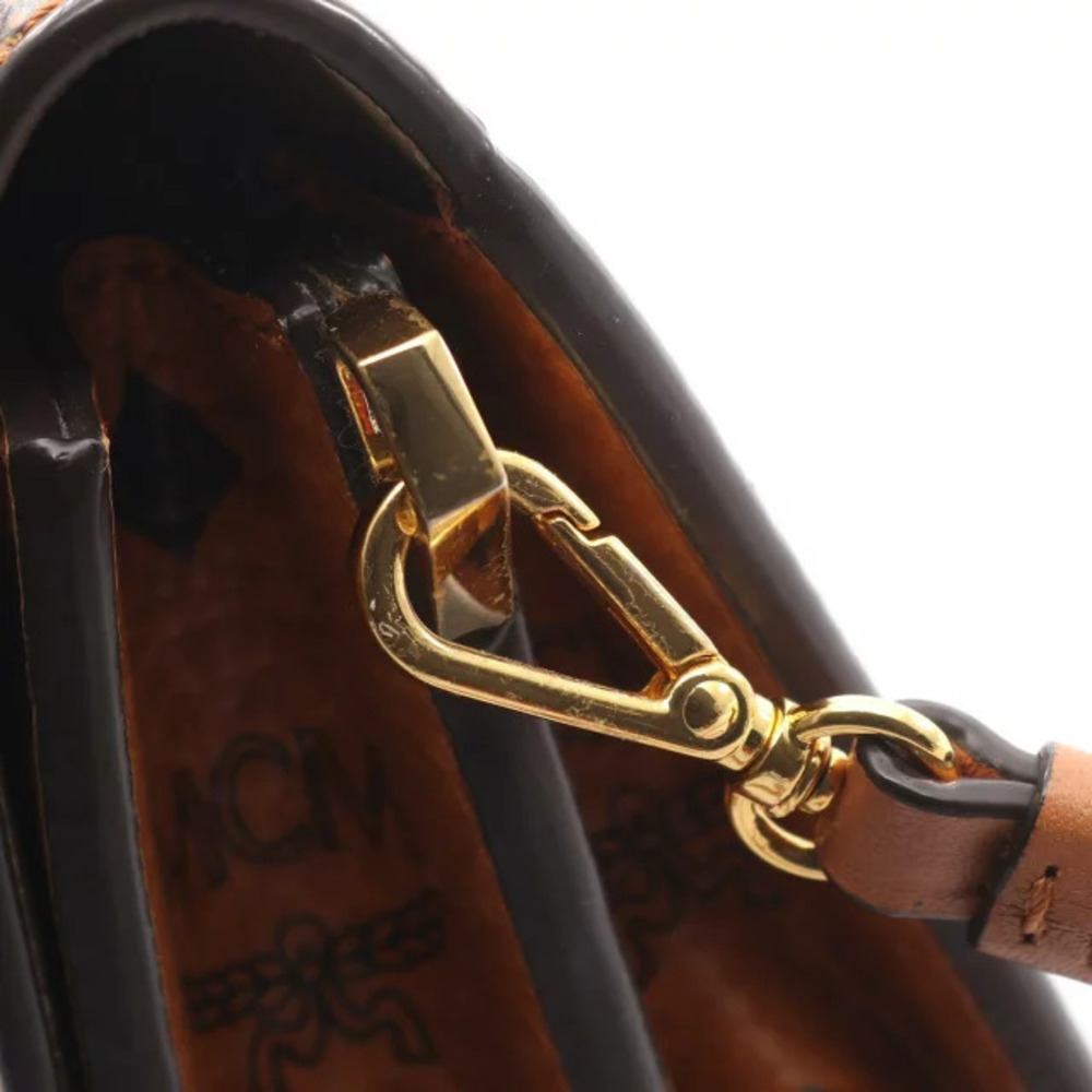 Mcm Brown Bag Visetos Canvas Multicolor Shoulder Rait Leather - Picture 8 of 8
